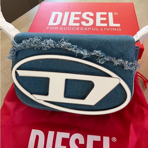 Diesel Blue and White Crossbody Bag